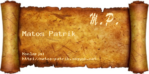 Matos Patrik névjegykártya